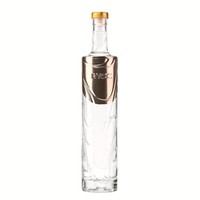 Bouteilles en verre translucide teintées sur mesure, bouteilles en verre vides avec graphisme personnalisé pour le brandy, le rhum, le whisky, emballage de spiritueux de luxe subtil