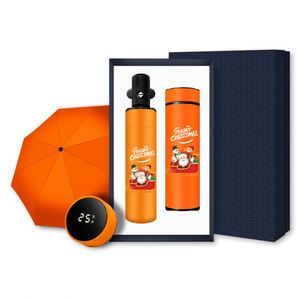 Smart LED Temperature Display Insulated Tumbler Automatic Umbrella <b>Gift</b> Set for Personal Christmas Corporate <b>Gifts</b> - Product Image 4