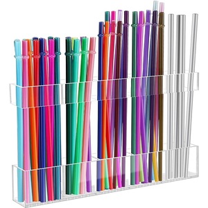 Support à pailles en acrylique à 3 niveaux, hauteur réglable, étagère murale pour armoire, organisateur de cuisine - Product Image 2