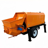 Pompe à béton sur remorque WANCHANG 10m/h à moteur diesel, haute efficacité, granulométrie max. 20mm, certifiée CE, 30m de hauteur verticale pour maisons rurales