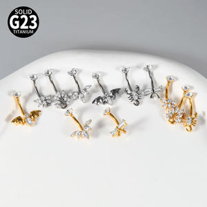 Joyería <span class=keywords><strong>de</strong></span> Titanio <span class=keywords><strong>de</strong></span> Grado Implante para Piercing <span class=keywords><strong>de</strong></span> Ombligo, Joyería Corporal Sexy, Piercing <span class=keywords><strong>de</strong></span> Ombligo Dorado, Joyería Corporal para Mujer - Product Image 3