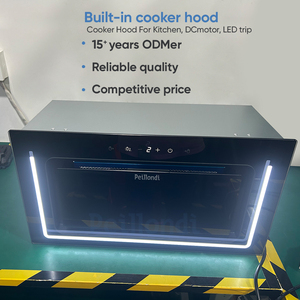 <span class=keywords><strong>Hotte</strong></span> de cuisine encastrable intelligente LED en verre noir 52 cm avec commandes tactiles et gestuelles pour la maison - Product Image 2