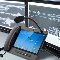Téléphone SIP à écran tactile 10/7 pouces avec micro-casque sans fil, interphone réseau en métal à suppression de bruit et moniteur de diffusion