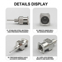 Aiguille de distribution en acier inoxydable de 1/2 pouce (13 mm) avec embout de seringue métallique de précision Luer Lock à pointe arrondie pour machine à colle
