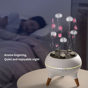 Diffuseur d'aromathérapie à flamme simulée 3D, humidificateur d'air ultrasonique avec télécommande, son dynamique, détection sonore et pulvérisation méduse, avec fonction de minuterie - Product Image 3