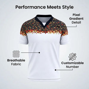 Toptan OEM hizmeti özelleştirilmiş adı numarası dijital mozaik 100% Polyester nefes v yaka futbol forması erkekler için hızlı kuru - Product Image 2