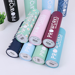 Botella de agua aislada a todo color de diseño personalizado, cilindro biodegradable, caja de cartón, embalaje de tubo de papel <span class=keywords><strong>Proworks</strong></span> - Product Image 5