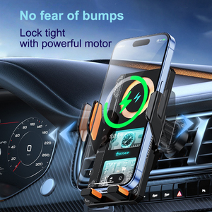 Nuevo Soporte para Teléfono y <span class=keywords><strong>Cargador</strong></span> Inalámbrico para Auto T8, Estilo Mecha, con Sensor Automático, Aleación, Rotación de 360 Grados - Product Image 4
