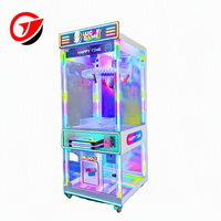 Machine à pinces à prix avec 60 pinces, éclairage LED néon, à monnayeur, un coup de pince et c'est gagné, pour parcs d'attractions, salles d'arcade et centres de divertissement familial