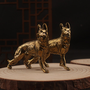 Figurita de perro de latón, 2 uds., decoración de mesa, estilo chino, escultura de animal para té - Product Image 2