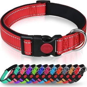 Collier réfléchissant rembourré doux personnalisé pour animaux de compagnie collier de chien en <span class=keywords><strong>nylon</strong></span> réglable pour chiens de taille moyenne - Product Image 1