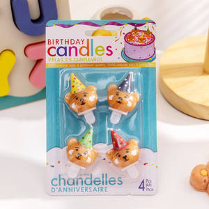 Candeline per Torta di Compleanno a Forma di Orso Cartoon, Ciambella e Fiore, Decorazioni per Feste di Compleanno all'Ingrosso - Product Image 6