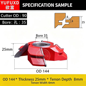 YUFU Outil de fraisage pour métaux durs et bois, fraise à face à 45 degrés avec plaquette PCD, personnalisable OEM, couteau d'épissage à angle droit, sans revêtement - Product Image 3