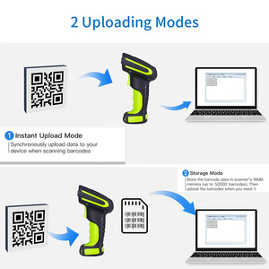 เครื่องอ่านบาร์โค้ดแบบมือถือไร้สาย USB 2D เครื่องสแกนบาร์โค้ดอุตสาหกรรมแบบพกพาระยะยาวพร้อมแท่นวางสำหรับซูเปอร์มาร์เก็ต - Product Image 4