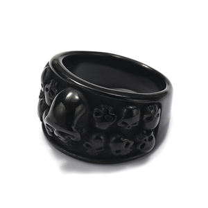 Anillo Gótico para Hombre, Modelo <span class=keywords><strong>Atila</strong></span> AJ-0197, Diseño de Calavera Punk, Chapado en Oro de 18K, Acero Inoxidable Pulido y Duradero, Gran Venta - Product Image 5