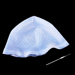 1 Pc Silicone punti salienti dei capelli cappello con ago riutilizzabile colorazione dei capelli cappello tintura per capelli strumenti per lo Styling del cappello accessori per il barbiere - Product Image 4