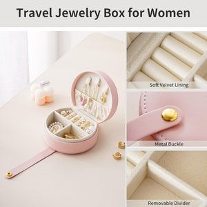 Wholesale Colorful Custom PU Leather Square Jewelry <b>Box</b> Logo Travel Small Necklace Organizer Ring <b>Earring</b> Gift - Product Image 4