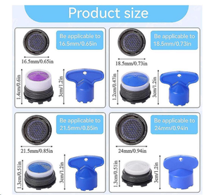 Outil <span class=keywords><strong>de</strong></span> clé pour aérateur encastré pour évier <span class=keywords><strong>de</strong></span> cuisine et <span class=keywords><strong>salle</strong></span> <span class=keywords><strong>de</strong></span> <span class=keywords><strong>bain</strong></span>, 5 pièces, avec 5 tailles M16.5, M18.5, M21.5, M24, clé <span class=keywords><strong>de</strong></span> démontage <span class=keywords><strong>de</strong></span> robinet - Product Image 2