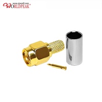 Conector coaxial Rf SMA Macho para cable de baja pérdida RG58 LMR195 LMR200