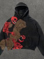 Nouveau Pull Unisexe à Capuche Coupe Ample en Polyester Coton Imprimé Numérique 3D, Collection Printemps-Automne 2025, Style Européen et Américain, Idéal pour l'Export