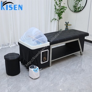 เก้าอี้นวดสระผม KISEN รุ่นโมเดิร์นลักชัวรี่ พร้อมเตียงสระผมสปาบำบัดด้วยน้ำ  เก้าอี้สระผมเพื่อการไหลเวียนโลหิตสำหรับร้านเสริมสวย - Product Image 1