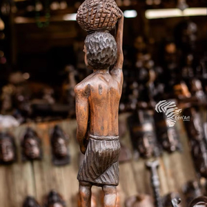 RENART AFRIKAN Congo RDC Sculpture de figurine masquée tribale en bois sculpté à la main Art africain de collection - Product Image 1