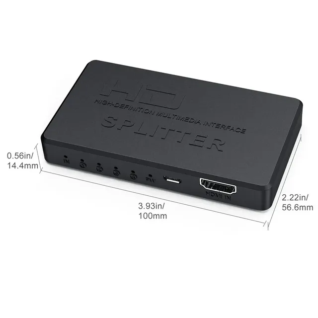 1 in 4 Out Video Splitter HD 4K Video Switcher Cable Adapter 1x4 Hub for PS4 Laptop Monitor TV Box Projector