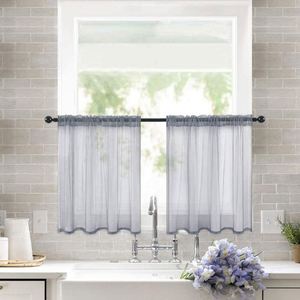 Sheer Tier Rideaux Blanc Noir Cuisine <span class=keywords><strong>Salle</strong></span> <span class=keywords><strong>De</strong></span> Bains Petit <span class=keywords><strong>Rideau</strong></span> Court Transparent Lumière Filtrage Café Voile <span class=keywords><strong>Fenêtre</strong></span> - Product Image 4