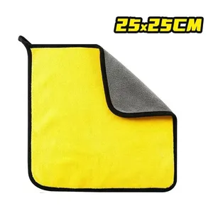 Toalla de microfibra de coral de doble cara, súper absorbente y de secado rápido, para lavado de autos, con personalización de logotipo, para limpieza de vehículos. - Product Image 5