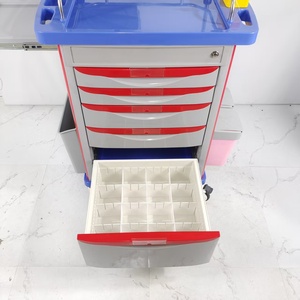 Troli Medis Darurat Multifungsi dengan Laci, Roda Senyap dari Baja Anti Karat untuk Rumah Sakit - Product Image 3