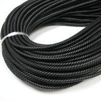 Toptan 5mm/6mm siyah inek derisi dokuma yuvarlak deri halat takı kordon bulma için rulo