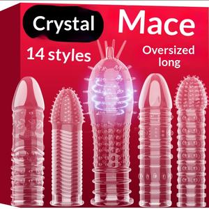 स्मिनी मोटी मोटी और बोल्ड लिंग कवर के साथ पारदर्शी क्रिस्टल मिलेस पुरुष सेक्स टूल 0.03 किलो - Product Image 3