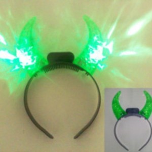 Serre-tête Cornes de Diable Nouveau Style en Promotion Grandes Cornes de Diable Rouges Lumineuses Scintillantes pour Déguisement d'Halloween Bandeau Fantaisie Cosplay - Product Image 1