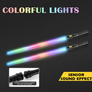 Épées lumineuses extensibles, sabres LED lumineux, sabres laser qui brillent dans le noir, épées lumineuses clignotantes, jouet pour fête - Product Image 5