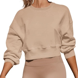 <b>Women's</b> Winter Printed Terry Casual Long Sleeve Raw Hem Pullover Sweatshirt <b>Grey</b> - Product Image 2
