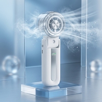 Nouveau ventilateur humidificateur portable d'été avec moteur sans balais, batterie 3500 mAh, design pliable USB pour utilisation en extérieur/voiture/hôtel