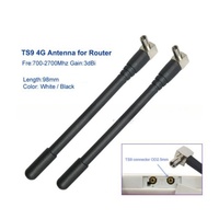 Antenne externe sans fil 4G LTE en caoutchouc, routeur sans fil, carte Ethernet avec antenne TS9 pour modem haut débit, noir et blanc