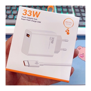 <span class=keywords><strong>Chargeur</strong></span> USB portable EU super rapide 33W avec câble Type C 6A, <span class=keywords><strong>adaptateur</strong></span> secteur USB rapide pour téléphone, compatible <span class=keywords><strong>Xiaomi</strong></span> - Product Image 1