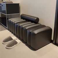 Banc de canapé en cuir de luxe nordique moderne avec certification CE européenne pour hôtels, appartements, villas familiales, bancs de canapé