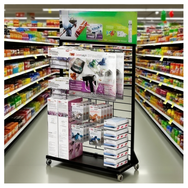 Rolling Planogram Display Rack Point of Purchase Shop Fixtures Retail Displays System POS Display Healthcare Pharmacy Stand