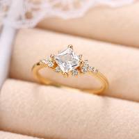 Nugget in argento 925 minimalista NATUNA fede nuziale promessa in oro Moissanite