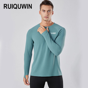 Maglietta da Corsa RUIQUWIN per <span class=keywords><strong>Uomo</strong></span> Primavera-Autunno, Asciugatura Rapida, Alta Elasticità, Collo Tondo, Traspirante, Assorbe l'Umidità, Top Atletico per <span class=keywords><strong>Fitness</strong></span> - Product Image 1