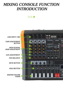 Chuyên Nghiệp 4/6/8 Kênh Power Mixer Giao Diện Điều Khiển Với Được Xây Dựng Trong 600 Watts Khuếch Đại Mixer Âm Thanh Cho Sân Khấu/KTV/Nhà Thờ - Product Image 4