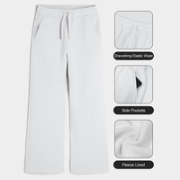 Pantalons d'hiver doublés en polaire pour hommes, taille grande et haute, coupe droite, ample, pantalon large, pantalon de survêtement