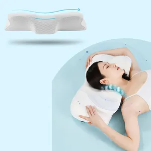 Cuscino cervicale a trazione bidirezionale cuscino per bracciolo ortopedico per il riposo del letto in bambù per il contorno del collo