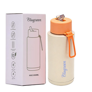 Bouteille d'eau isotherme en acier inoxydable sans BPA de 32 oz avec couvercle à paille rabattable, idéale pour le sport (ODM) - Product Image 1