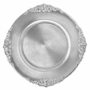 Plato de Presentación de Plástico Dorado Antiguo de 13 Pulgadas, Estilo Lujoso Moderno Barroco con Borde en Relieve de Hojas, Seguro para Servir en Eventos - Product Image 2