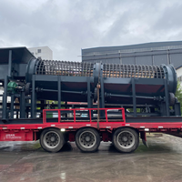 Trommel de compostage industriel mobile, tamis rotatif à tambour, moteur à roulement, machine de criblage de sol en acier au carbone haute efficacité