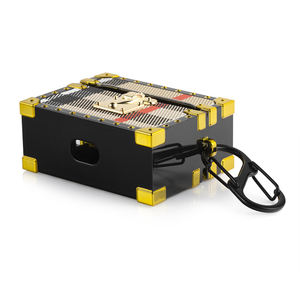 Coque <span class=keywords><strong>Airpods</strong></span> 1 <span class=keywords><strong>2</strong></span> Pro en cuir antichoc, sac de luxe classique Style coffre en PU, forme carrée, noir, nouvelle collection - Product Image 3