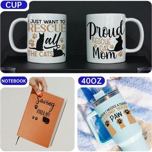 12 Hojas Impermeables con Protección UV para Pegatinas para Tazas y Vasos, Parches Termoadhesivos con Diseños de Dibujos Animados - Product Image 5